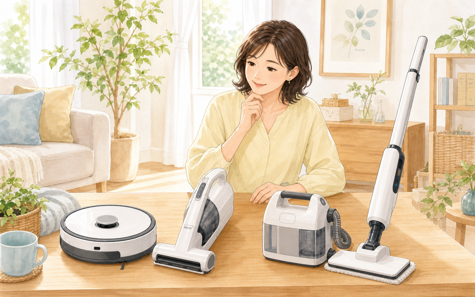 掃除・家事家電をやさしいイラストで整理した画像